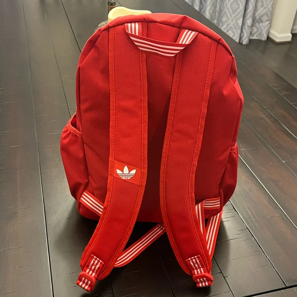 Adidas Trefoil Adicolor Backpack Book Bag Red New Boys Girls